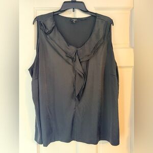 Talbots Black Ruffle Sleeveless Blouse